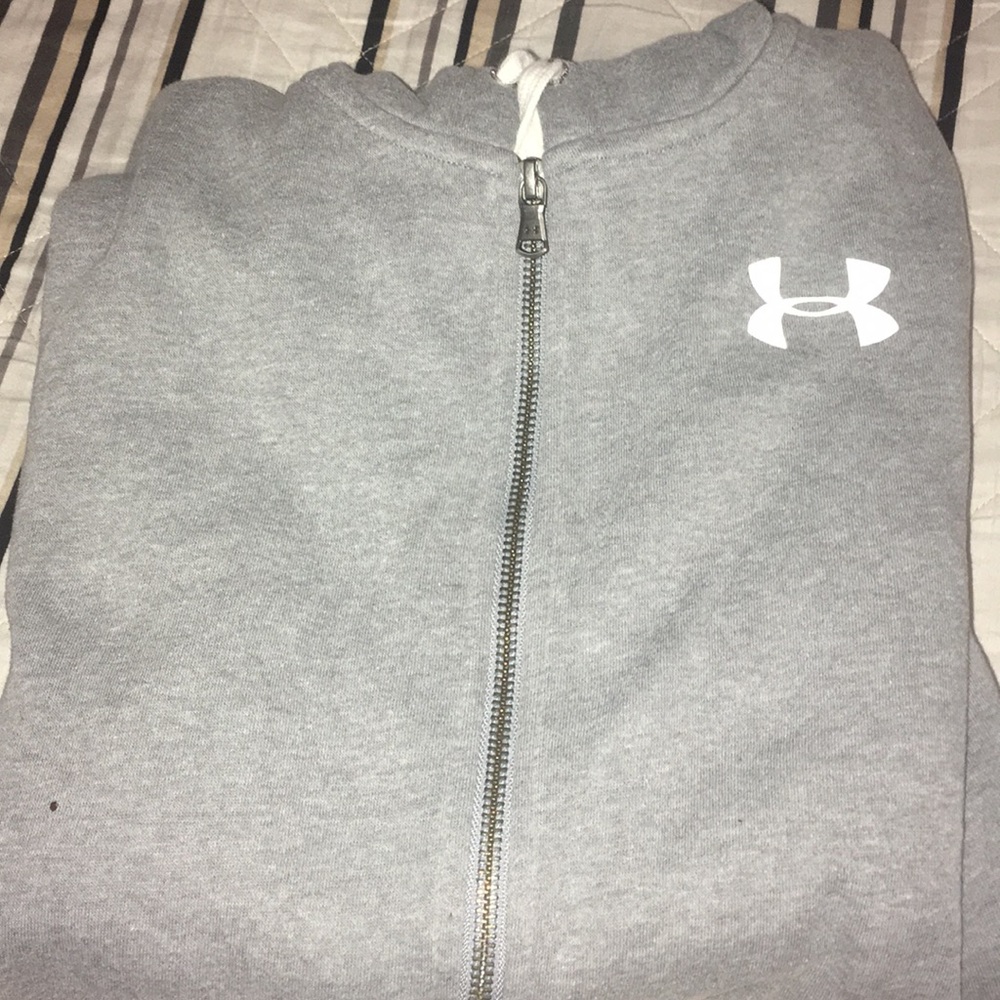 Grey under armour hoodie zip up!